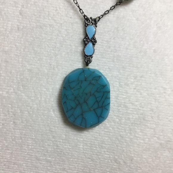 Blue long necklace - Picture 3 of 4